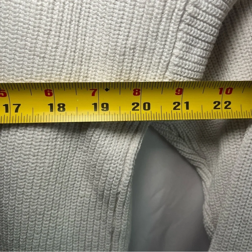 Express Women’s Sweater Sz L Rufffled Drop Sleeve White Cuffed 2018 Cotton - Picture 10 of 14